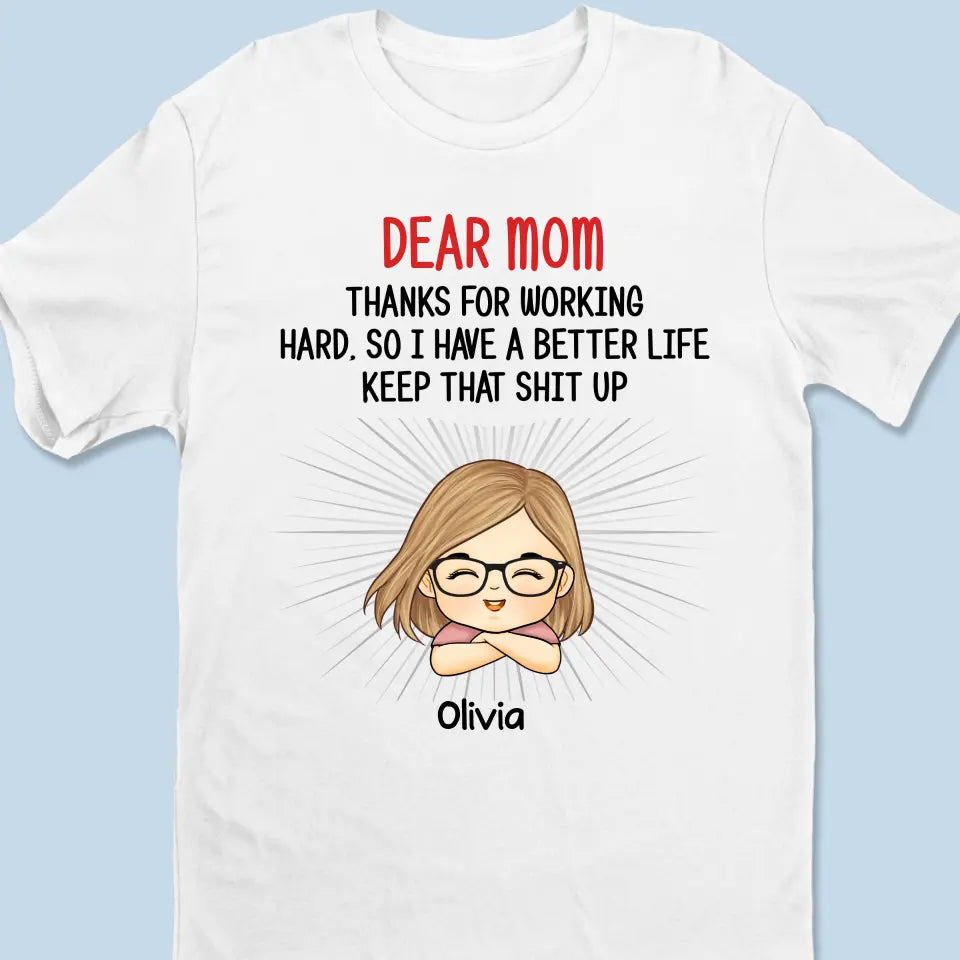 Merci d'avoir travaillé dur pour une vie meilleure - T-shirt, sweat à capuche et sweat-shirt unisexe personnalisé pour la famille - Cadeau pour les membres de la famille