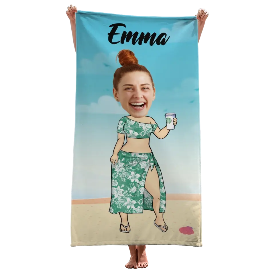 Serviette de plage personnalisée avec photo « Appelez-moi sur mon téléphone » - Cadeau pour les vacances d'été, un anniversaire, une fête à la piscine, pour mari, femme et famille