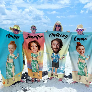 Serviette de plage personnalisée avec photo « Appelez-moi sur mon téléphone » - Cadeau pour les vacances d'été, un anniversaire, une fête à la piscine, pour mari, femme et famille