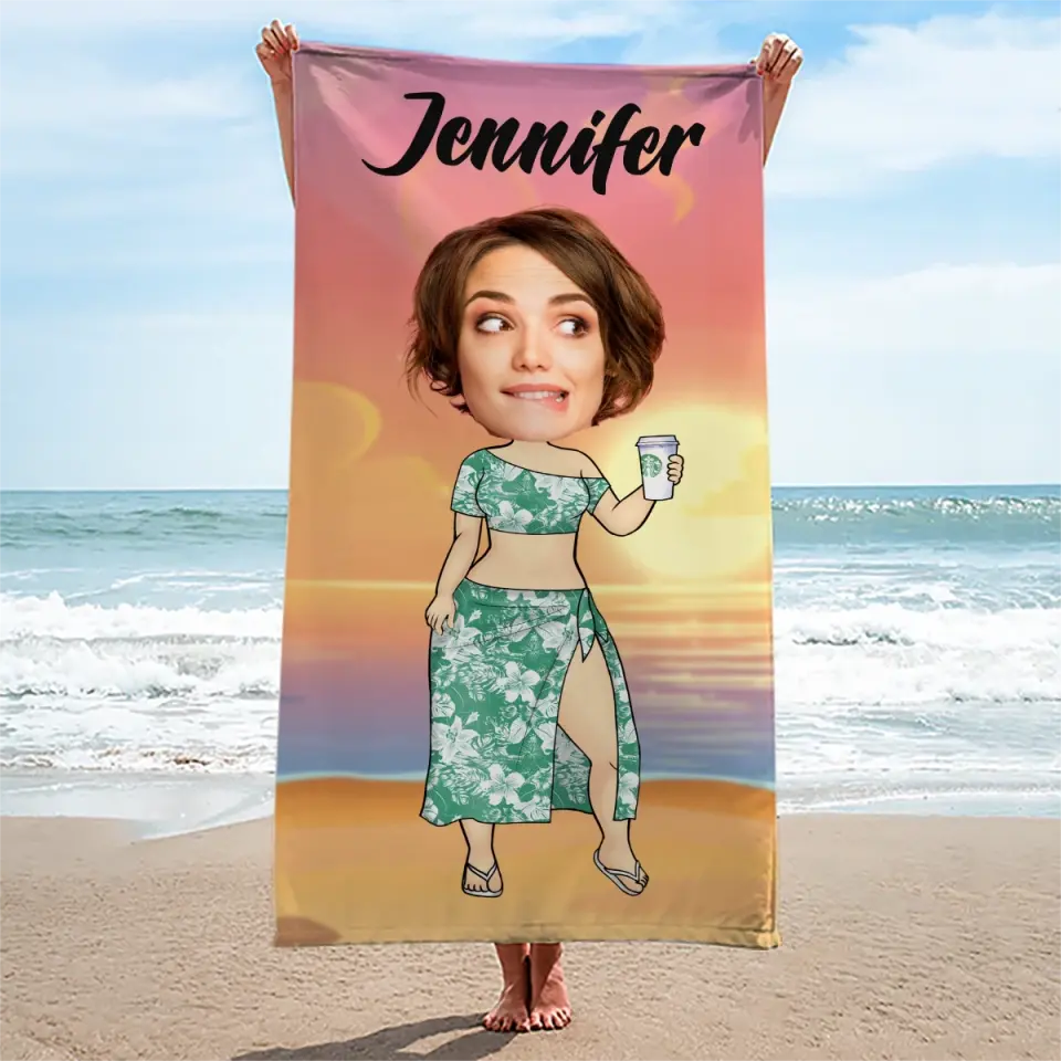 Serviette de plage personnalisée avec photo « Appelez-moi sur mon téléphone » - Cadeau pour les vacances d'été, un anniversaire, une fête à la piscine, pour mari, femme et famille