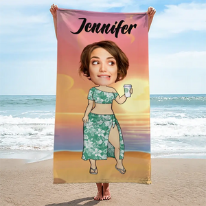 Serviette de plage personnalisée avec photo « Appelez-moi sur mon téléphone » - Cadeau pour les vacances d'été, un anniversaire, une fête à la piscine, pour mari, femme et famille