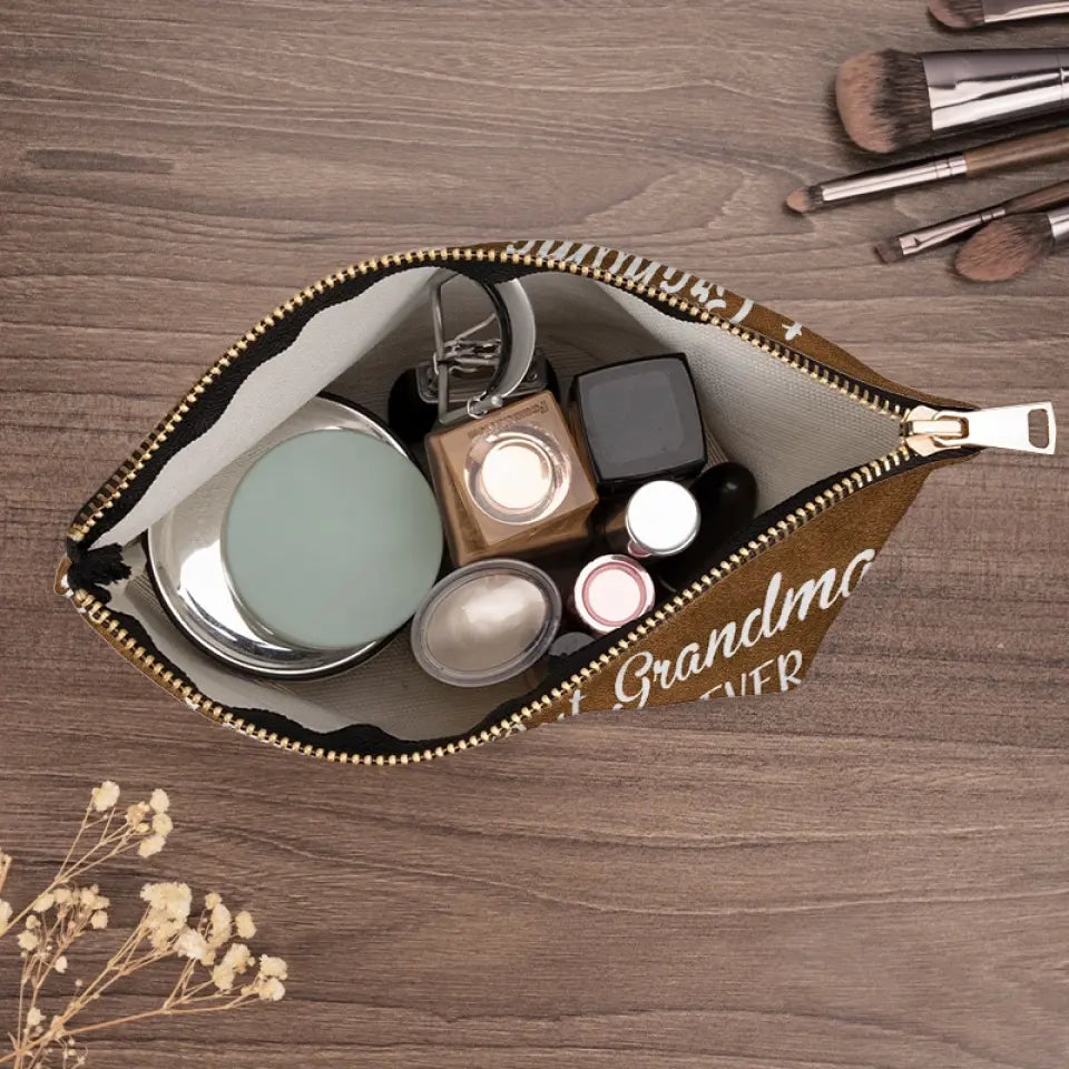 Meilleure grand-mère de tous les temps - Trousse de maquillage personnalisée pour la famille - Cadeau pour maman et grand-mère