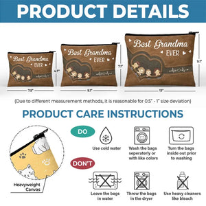 Meilleure grand-mère de tous les temps - Trousse de maquillage personnalisée pour la famille - Cadeau pour maman et grand-mère