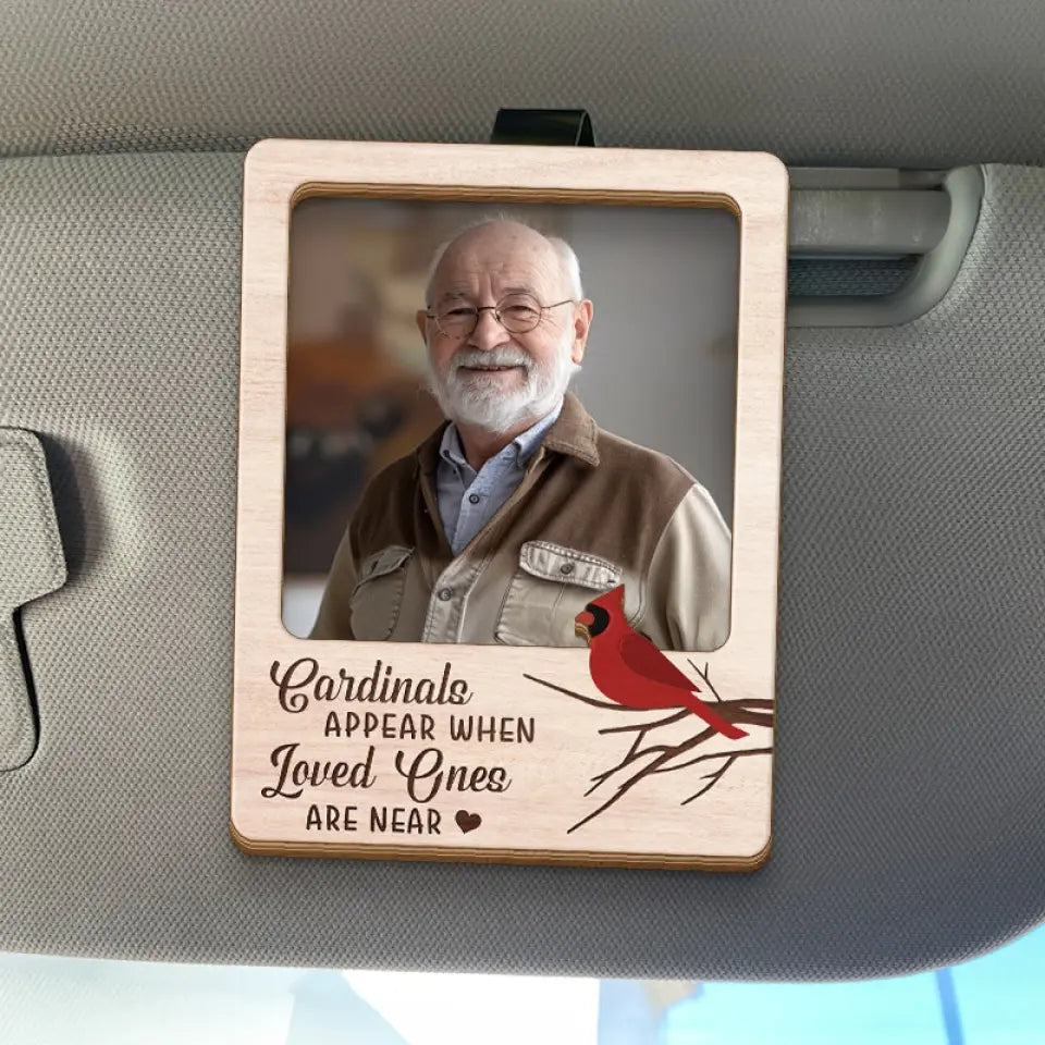 Des photos personnalisées apparaissent lorsque vos proches sont à proximité - Clip de pare-soleil de voiture personnalisé commémoratif - Cadeau de condoléances pour les membres de la famille