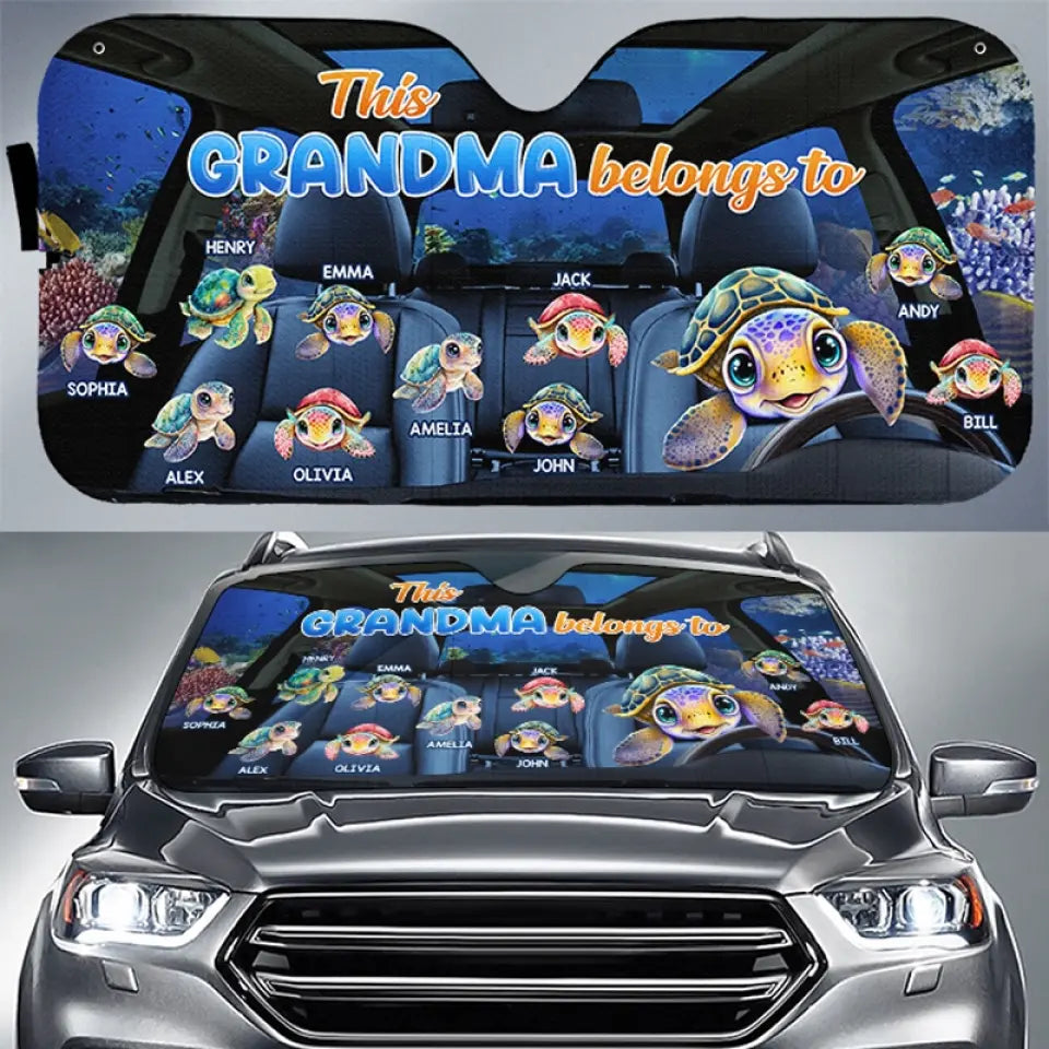 Cette grand-mère appartient à - Pare-soleil personnalisé pour pare-brise de voiture, protection de fenêtre de voiture - Cadeau pour maman, grand-mère
