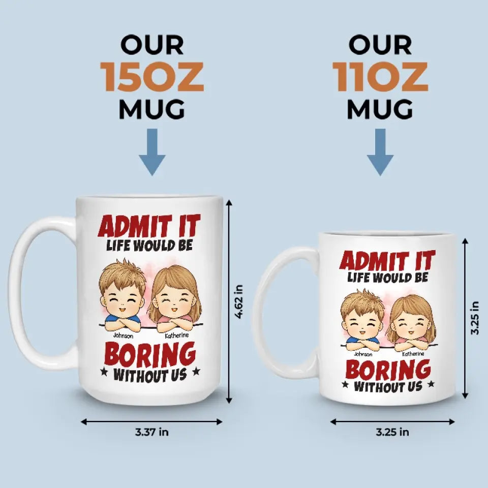 L'amour fait la famille - Mug personnalisé pour la famille - Cadeau pour les membres de la famille