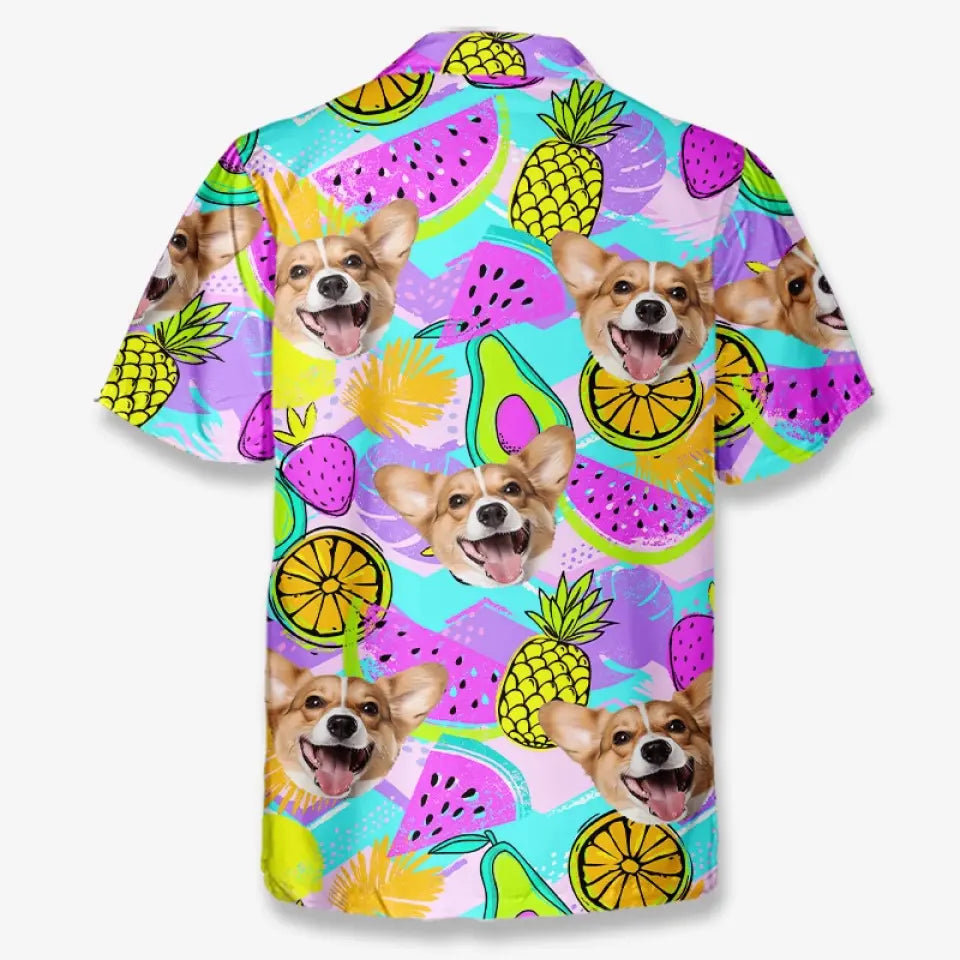 T-shirt hawaïen unisexe personnalisé avec photo d'animaux de compagnie pour les journées chaudes - Cadeau idéal pour les vacances d'été, les propriétaires d'animaux et les amoureux des animaux
