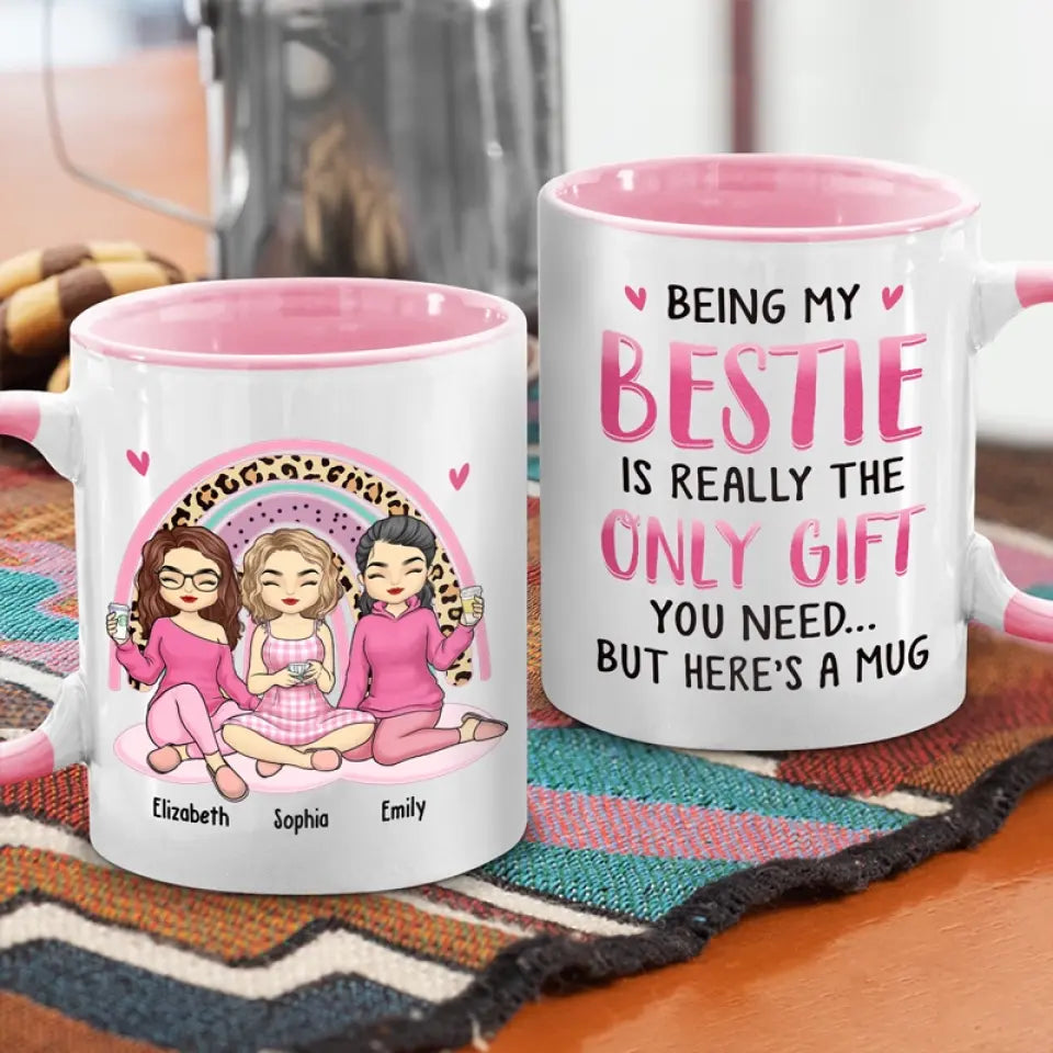Être ma meilleure amie est vraiment le seul cadeau - Tasse personnalisée avec accents - Cadeau pour meilleures amies, meilleures amies, sœurs