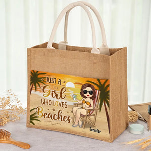 La vie est plus belle à la plage - Sacs fourre-tout personnalisés pour meilleures amies, sacs fourre-tout en jute, sacs de plage - Cadeau pour meilleures amies, meilleures amies, sœurs