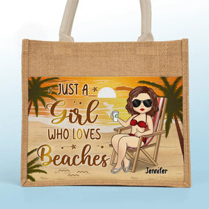 La vie est plus belle à la plage - Sacs fourre-tout personnalisés pour meilleures amies, sacs fourre-tout en jute, sacs de plage - Cadeau pour meilleures amies, meilleures amies, sœurs