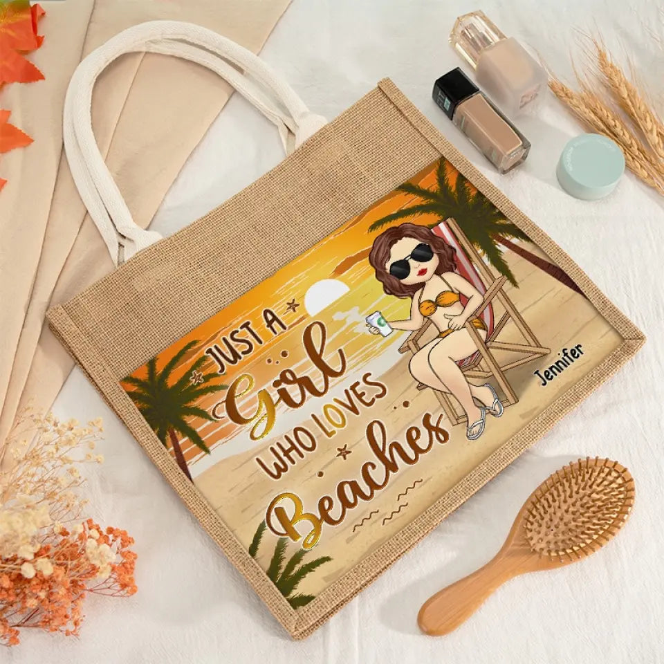 La vie est plus belle à la plage - Sacs fourre-tout personnalisés pour meilleures amies, sacs fourre-tout en jute, sacs de plage - Cadeau pour meilleures amies, meilleures amies, sœurs