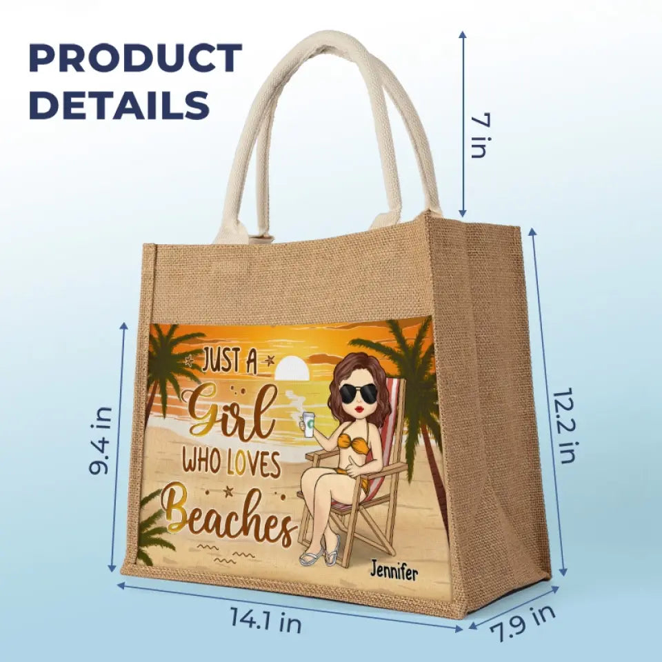 La vie est plus belle à la plage - Sacs fourre-tout personnalisés pour meilleures amies, sacs fourre-tout en jute, sacs de plage - Cadeau pour meilleures amies, meilleures amies, sœurs