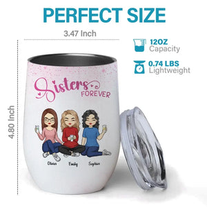 Always Sisters - Verre à vin personnalisé Bestie - Cadeau pour meilleures amies, meilleures amies, sœurs