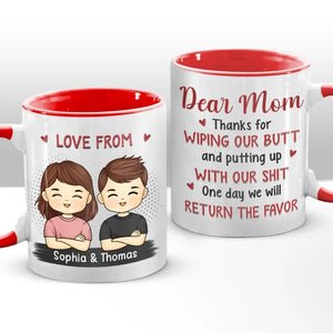 Un jour, nous vous rendrons la pareille - Tasse personnalisée avec accents pour la famille - Cadeau pour les membres de la famille