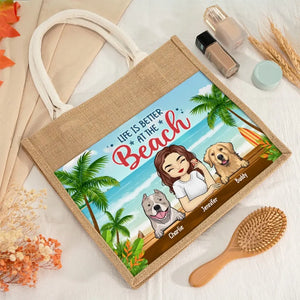 Meilleure maman de chien au monde - Sacs fourre-tout personnalisés pour chien, sacs fourre-tout en jute, sacs de plage - Cadeau pour propriétaires et amoureux des animaux