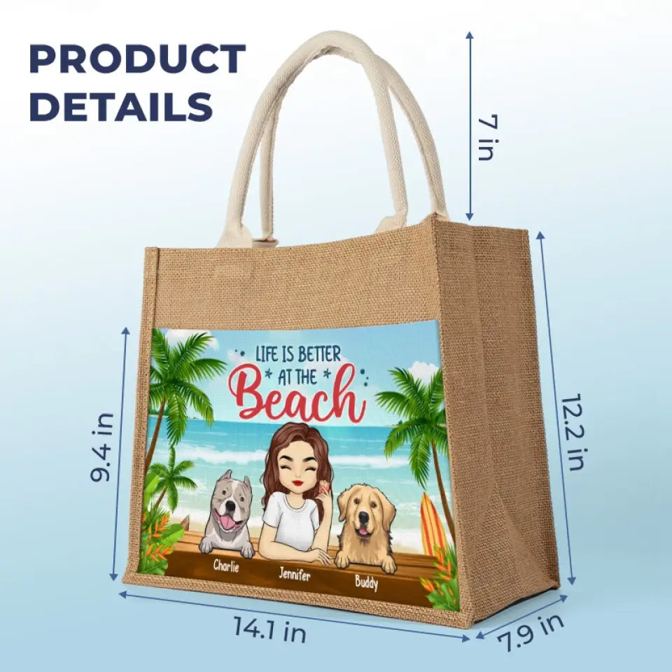 Meilleure maman de chien au monde - Sacs fourre-tout personnalisés pour chien, sacs fourre-tout en jute, sacs de plage - Cadeau pour propriétaires et amoureux des animaux