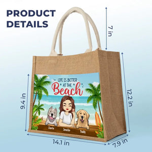 Meilleure maman de chien au monde - Sacs fourre-tout personnalisés pour chien, sacs fourre-tout en jute, sacs de plage - Cadeau pour propriétaires et amoureux des animaux
