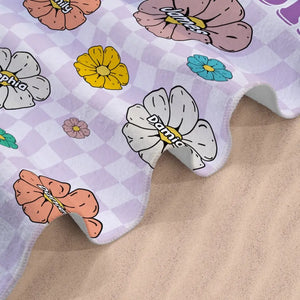 Serviette de plage personnalisée « Air marin, cheveux salés » – Cadeau pour les vacances d'été, un anniversaire, une fête à la piscine, pour grand-mère