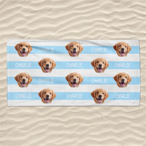 Photo personnalisée : journées d'été et câlins d'animaux - Chien
 Serviette de plage personnalisée avec chat - Cadeau de vacances d'été, cadeau d'anniversaire pour les propriétaires d'animaux et les amoureux des animaux