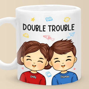 Double problème pour les parents - Tasse personnalisée pour la famille - Cadeau pour les membres de la famille