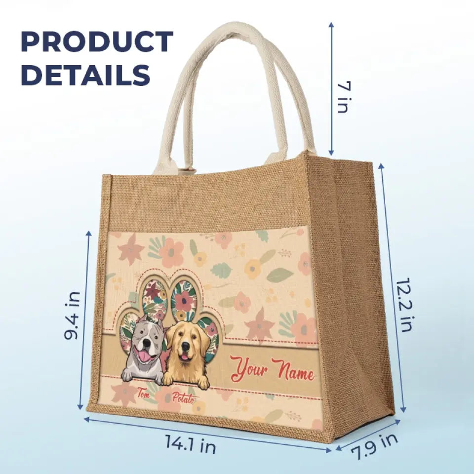 Cet humain m'appartient - Sacs fourre-tout personnalisés pour chien, sacs fourre-tout en jute, sacs de plage - Cadeau pour propriétaires d'animaux et amoureux des animaux