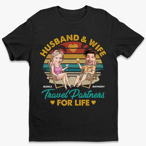 Partenaires de voyage photo personnalisés pour la vie - T-shirt, sweat à capuche et sweat-shirt unisexe personnalisé pour couple - Cadeau pour mari et femme, anniversaire