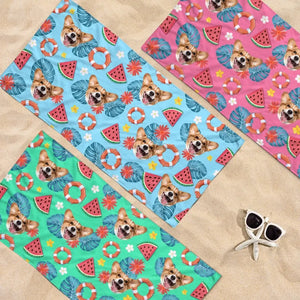 Photo personnalisée « Pattes de sable, bisous salés » - Chien
 Serviette de plage personnalisée avec chat - Cadeau de vacances d'été, cadeau d'anniversaire pour les propriétaires d'animaux et les amoureux des animaux