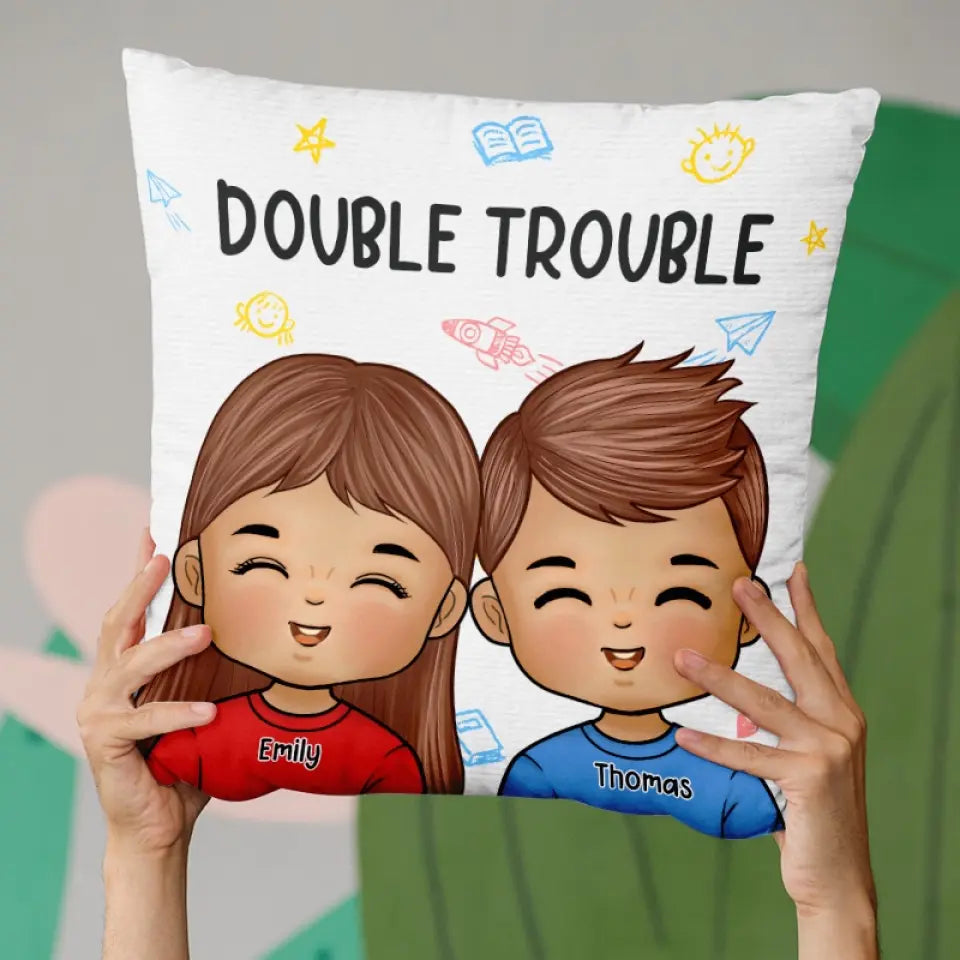 Fauteur de troubles professionnel - Oreiller personnalisé pour la famille - Cadeau pour les membres de la famille