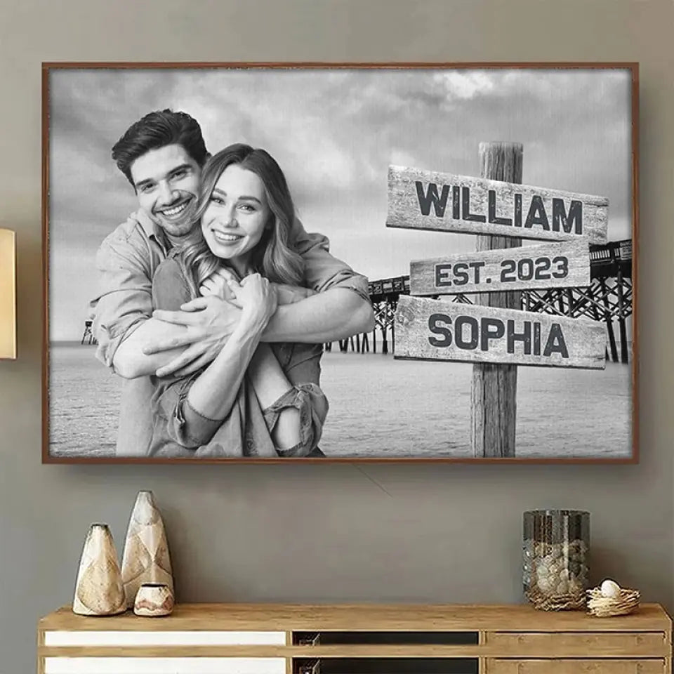 Photo personnalisée que nous avons aimée d'un amour qui était plus que de l'amour - Affiche horizontale personnalisée pour couple - Cadeau pour mari et femme, anniversaire