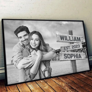 Photo personnalisée que nous avons aimée d'un amour qui était plus que de l'amour - Affiche horizontale personnalisée pour couple - Cadeau pour mari et femme, anniversaire