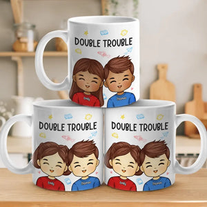 Double problème pour les parents - Tasse personnalisée pour la famille - Cadeau pour les membres de la famille