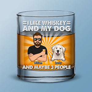 J'aime le whisky et mes chiens - Verre à whisky personnalisé pour chien - Cadeau pour les propriétaires d'animaux et les amoureux des animaux
