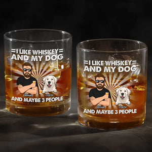 J'aime le whisky et mes chiens - Verre à whisky personnalisé pour chien - Cadeau pour les propriétaires d'animaux et les amoureux des animaux