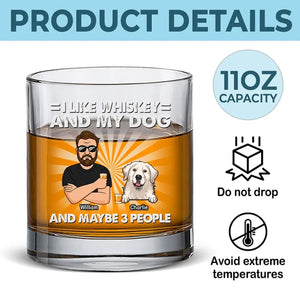J'aime le whisky et mes chiens - Verre à whisky personnalisé pour chien - Cadeau pour les propriétaires d'animaux et les amoureux des animaux