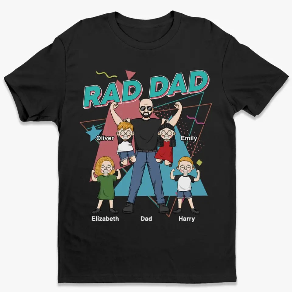 Rad Dad - T-shirt, sweat à capuche et sweat-shirt unisexe personnalisé pour la famille - Cadeau pour papa
