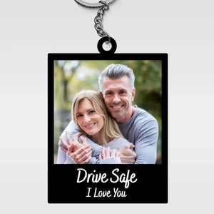 Porte-clés photo personnalisé en acrylique avec photo « L'amour est la beauté de l'âme » - Cadeau pour couple, anniversaire
