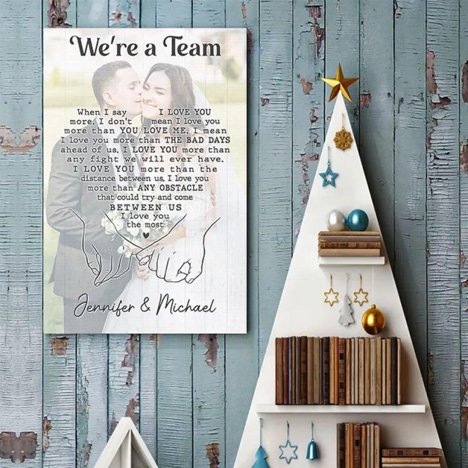Photo personnalisée « Je t'aime le plus » - Affiche verticale personnalisée pour couple - Cadeau pour mari et femme, anniversaire