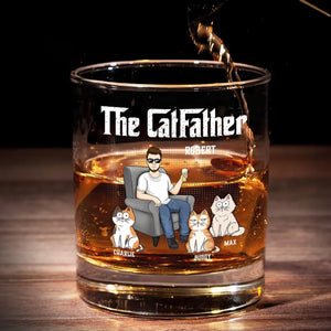 Dormez tard, amusez-vous, soyez sauvage et buvez du whisky - Verre à whisky personnalisé chat - Cadeau pour propriétaires d'animaux et amoureux des animaux