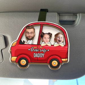 Photo personnalisée « Conduisez en toute sécurité » « Je t'aime » - Clip de pare-soleil de voiture personnalisé pour la famille - Cadeau pour les membres de la famille