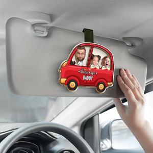 Photo personnalisée « Conduisez en toute sécurité » « Je t'aime » - Clip de pare-soleil de voiture personnalisé pour la famille - Cadeau pour les membres de la famille