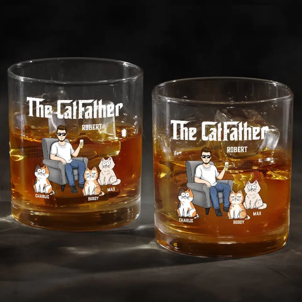 Dormez tard, amusez-vous, soyez sauvage et buvez du whisky - Verre à whisky personnalisé chat - Cadeau pour propriétaires d'animaux et amoureux des animaux