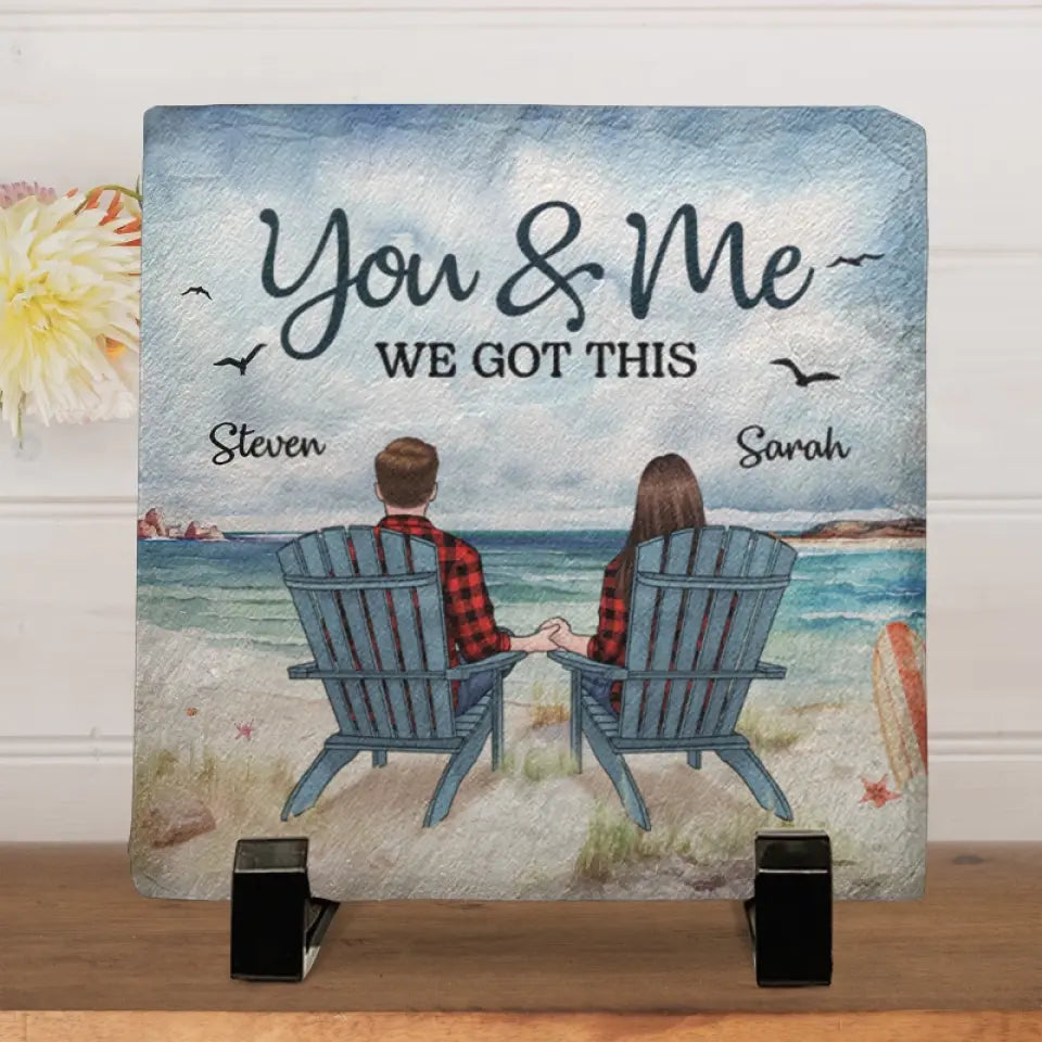 Tu es l'amour de ma vie - Pierre carrée personnalisée avec support pour couple - Cadeau pour mari et femme, anniversaire