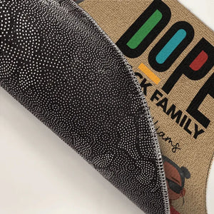 Tapis décoratif personnalisé Dope Black Family - Décoration d'intérieur personnalisée - Cadeau de pendaison de crémaillère pour les membres de la famille