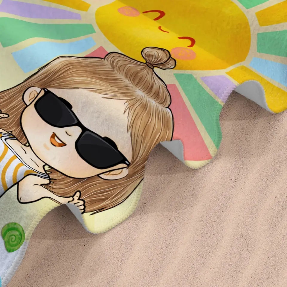 Sentez la mer et le ciel - Serviette de plage personnalisée pour toute la famille - Cadeau de vacances d'été, cadeau d'anniversaire pour les membres de la famille