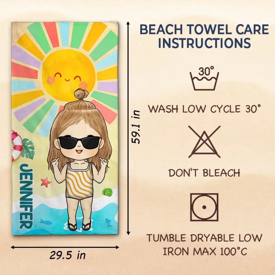 Sentez la mer et le ciel - Serviette de plage personnalisée pour toute la famille - Cadeau de vacances d'été, cadeau d'anniversaire pour les membres de la famille