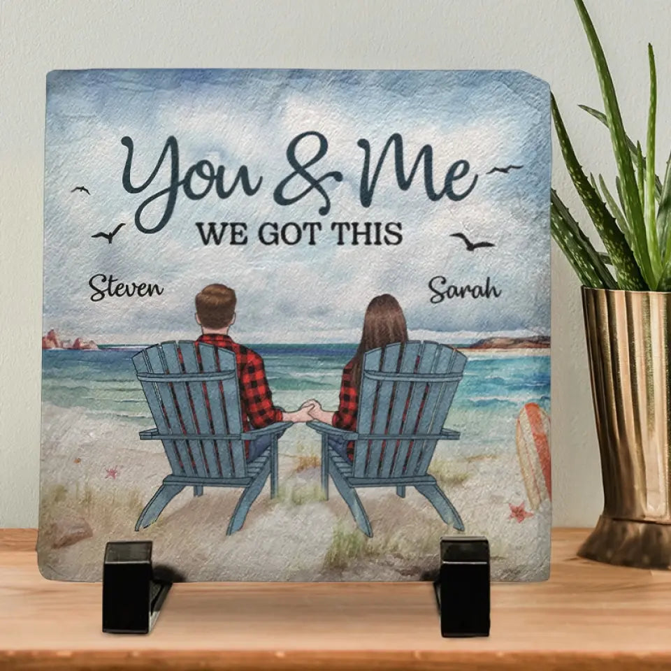Tu es l'amour de ma vie - Pierre carrée personnalisée avec support pour couple - Cadeau pour mari et femme, anniversaire