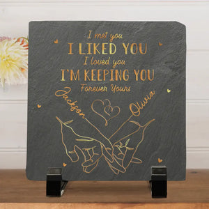 Tu fais sourire mon cœur ! Pierre carrée personnalisée avec support pour couple ; cadeau pour mari et femme, anniversaire