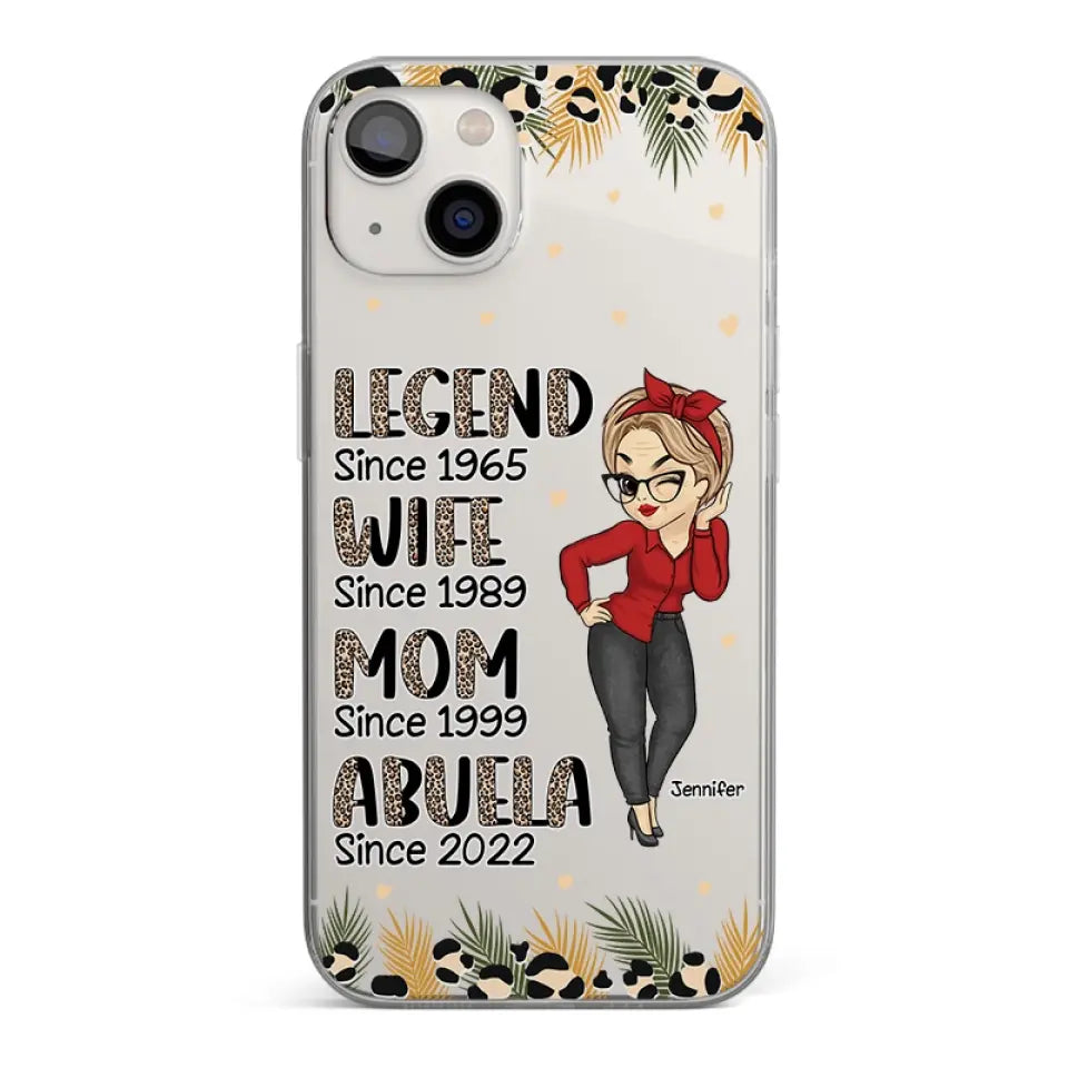 Promu arrière-grand-mère - Coque de téléphone transparente personnalisée pour la famille - Cadeau pour maman et grand-mère