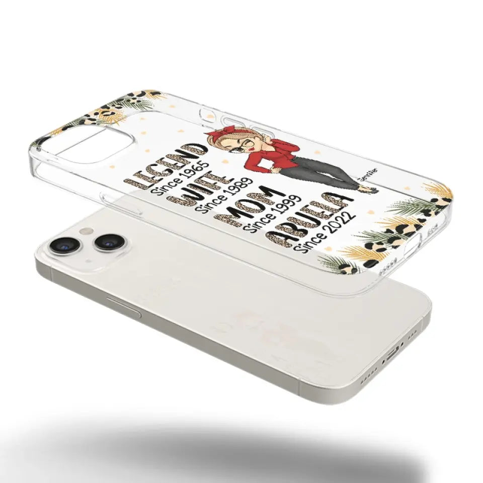 Promu arrière-grand-mère - Coque de téléphone transparente personnalisée pour la famille - Cadeau pour maman et grand-mère