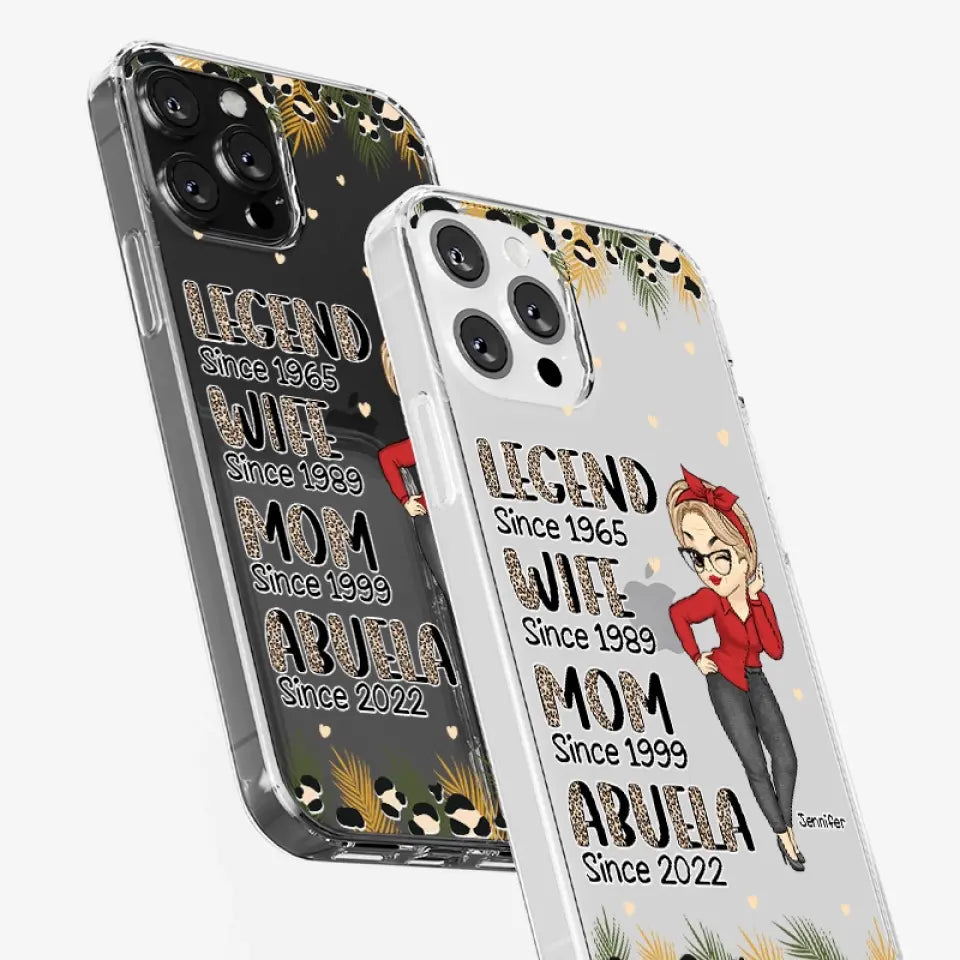 Promu arrière-grand-mère - Coque de téléphone transparente personnalisée pour la famille - Cadeau pour maman et grand-mère